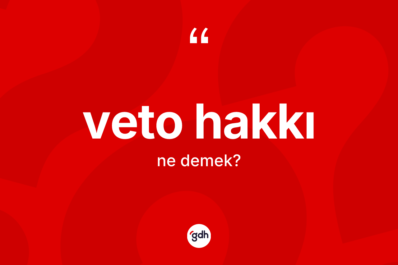 Veto hakkı ne demek?