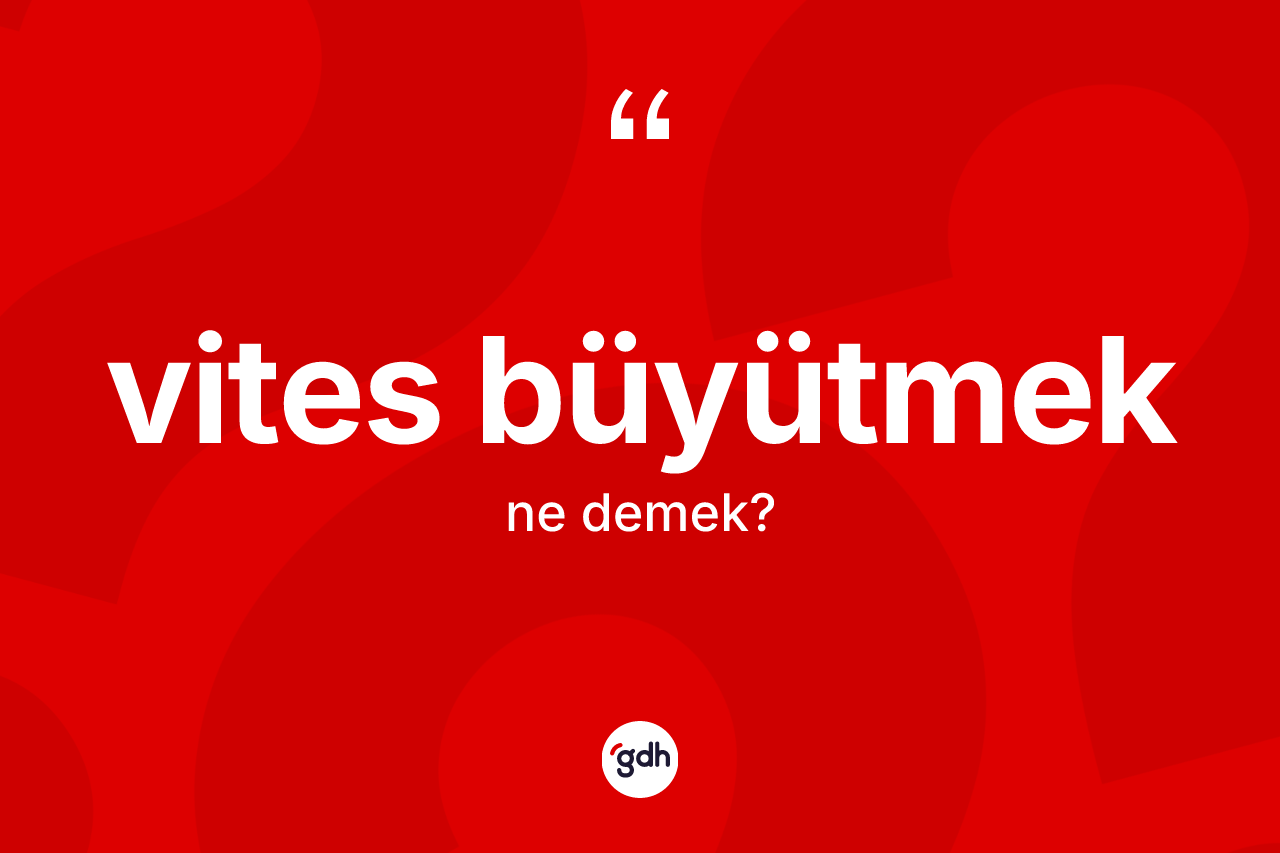 Vites büyütmek ifadesinin tanımı nedir?