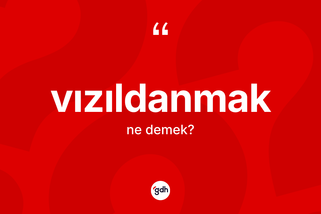 Vızıldanmak kelimesinin tanımı nedir?