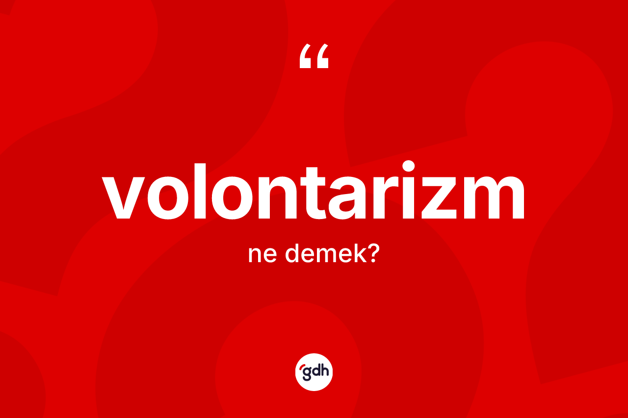 Volontarizm kelimesi ne demek?