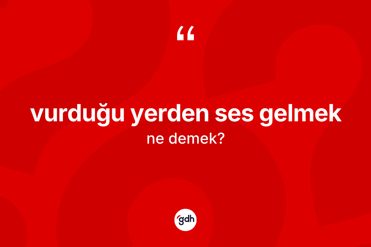 Vurduğu yerden ses gelmek sözü neyi anlatır? Vurduğu yerden ses gelmek ifadesinin TDK anlamı nedir?