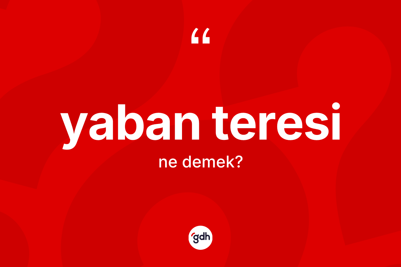 Yaban teresi ne demek?