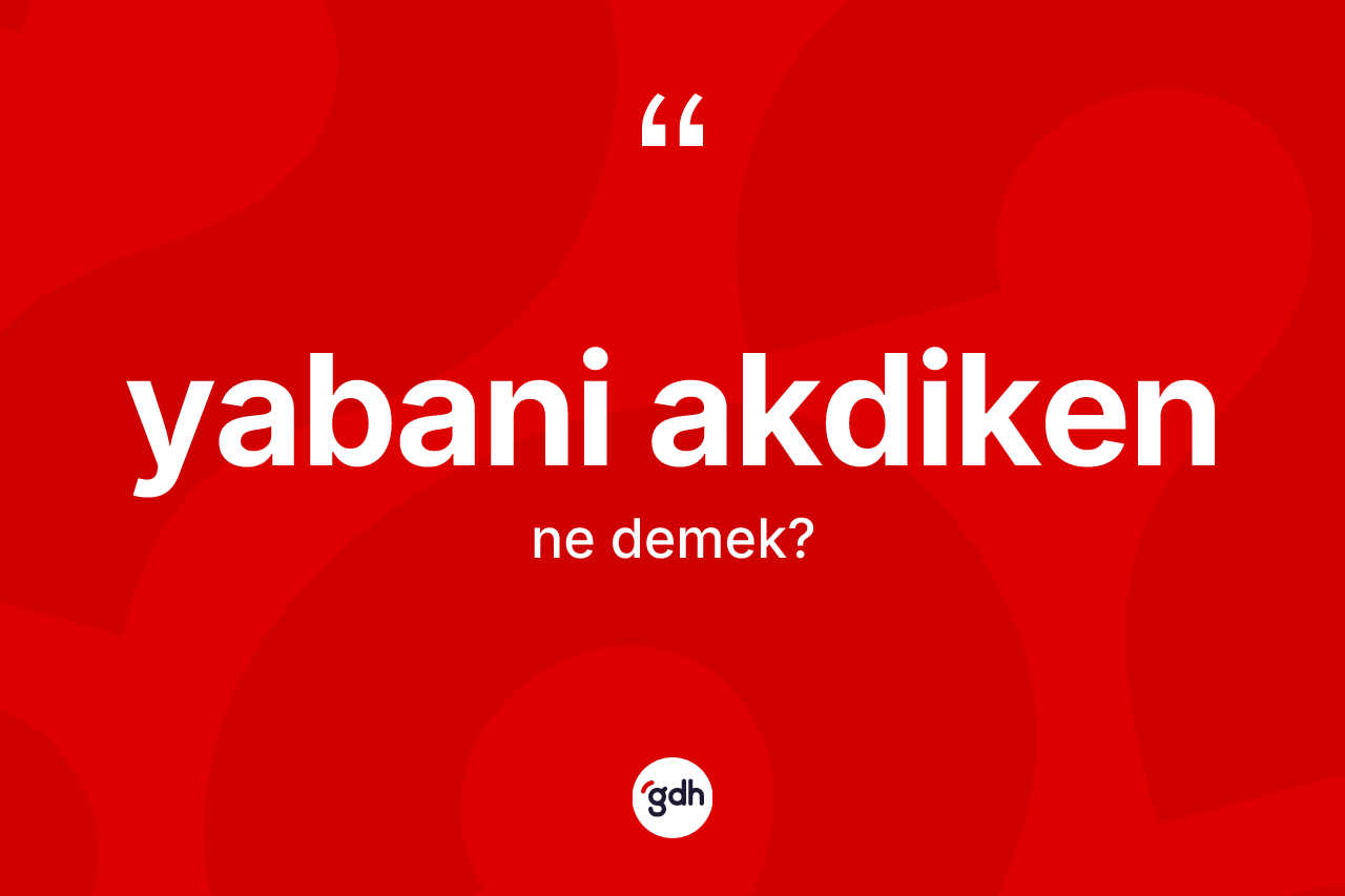 Yabani akdiken kelimesinin anlamı nedir?