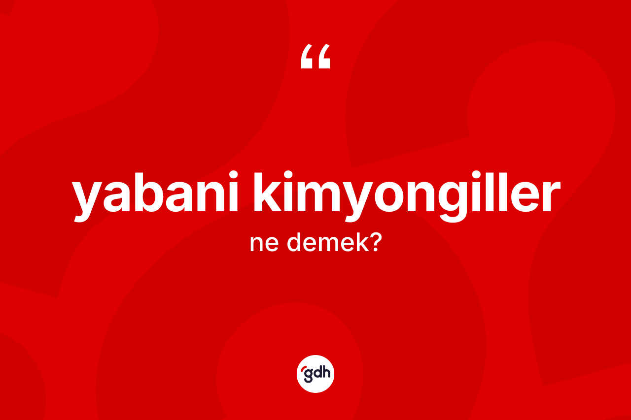 Yabani kimyongiller ne demek?