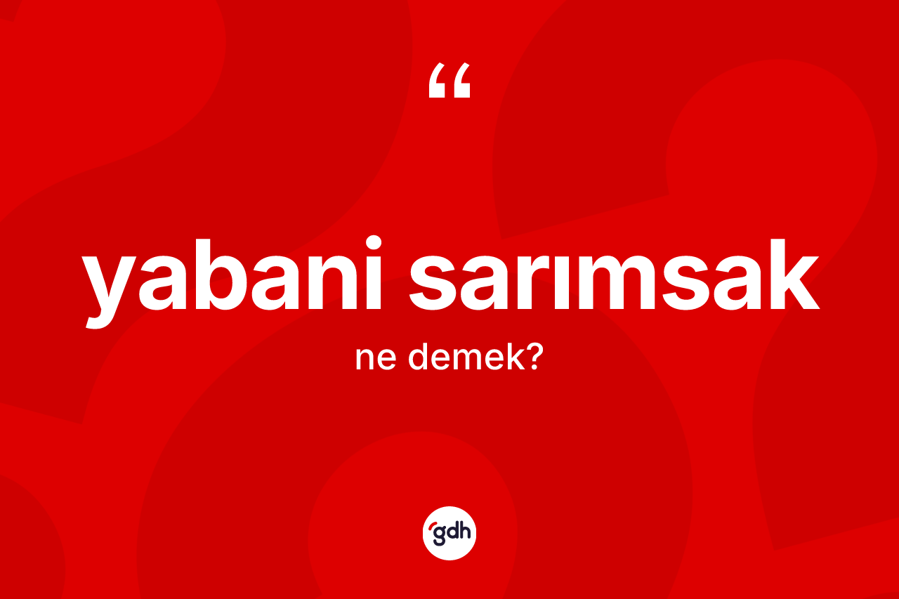 Yabani sarımsak kelimesinin sözlükteki tanımı nedir?