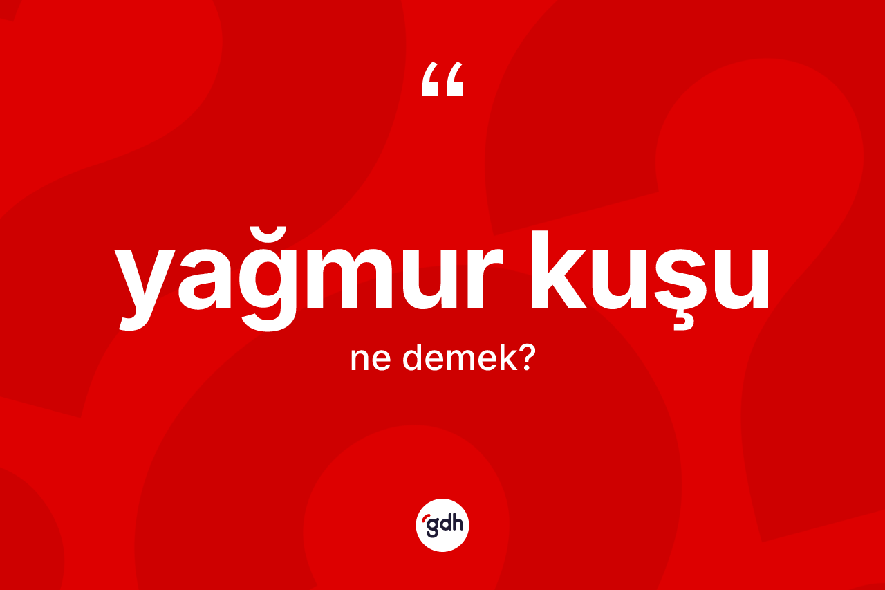 Yağmur kuşu kelimesi ne anlama gelir?