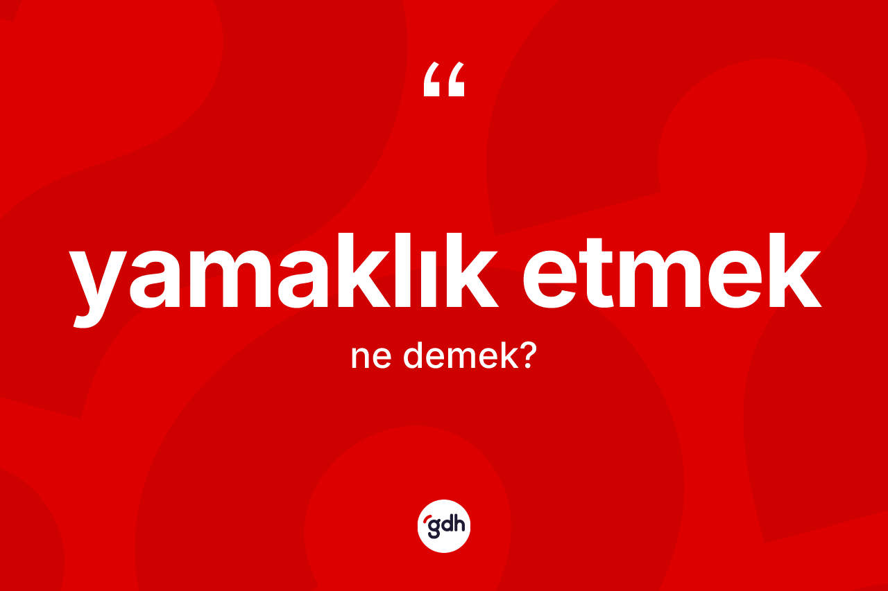 Yamaklık etmek ifadesinin anlamı nedir? Yamaklık etmek ifadesinin TDK'ya göre açıklaması nedir?