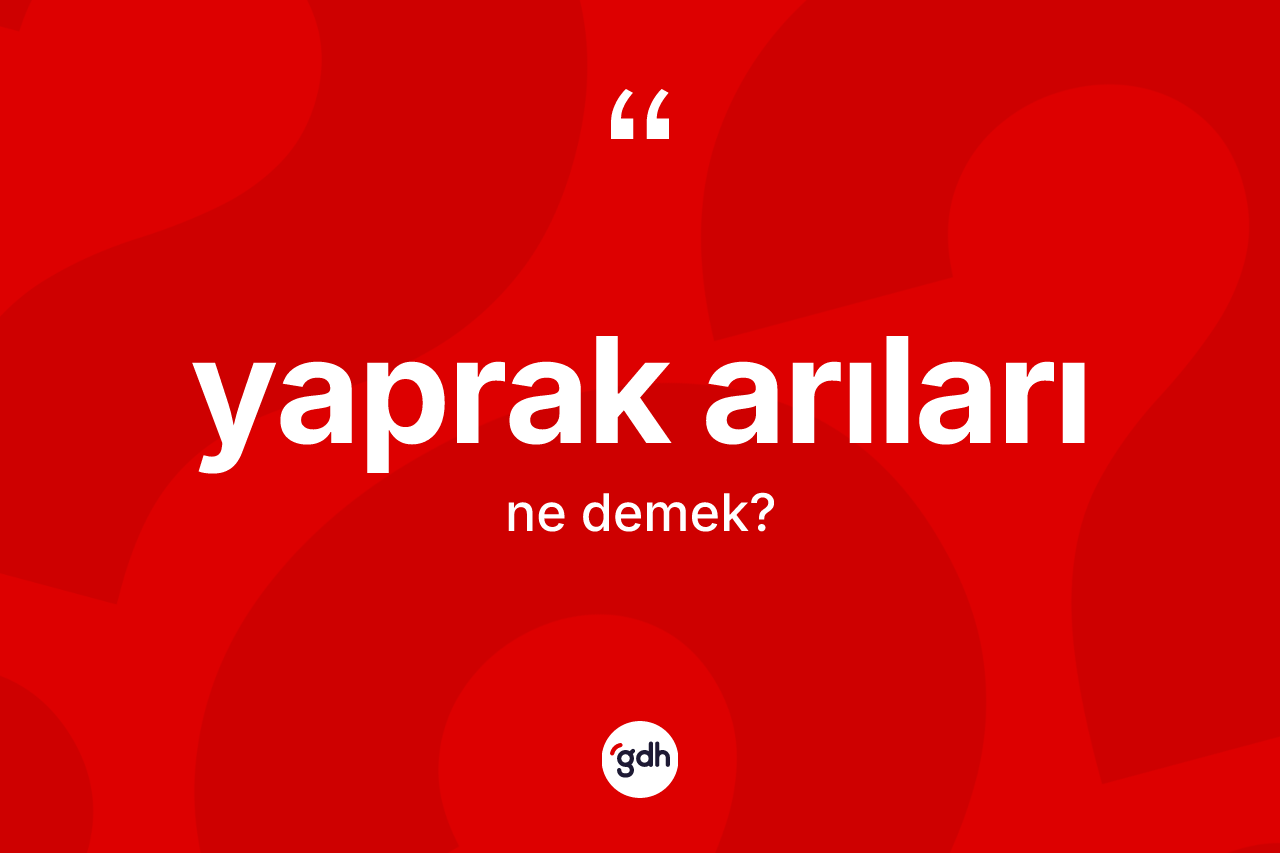 Yaprak arıları kelimesinin tanımı nedir? Yaprak arıları kelimesinin TDK anlamı nedir?