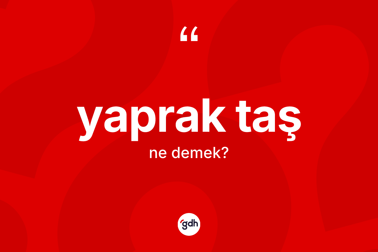 Yaprak taş kelimesi ne demek? Yaprak taş kelimesinin TDK'ya göre açıklaması nedir?