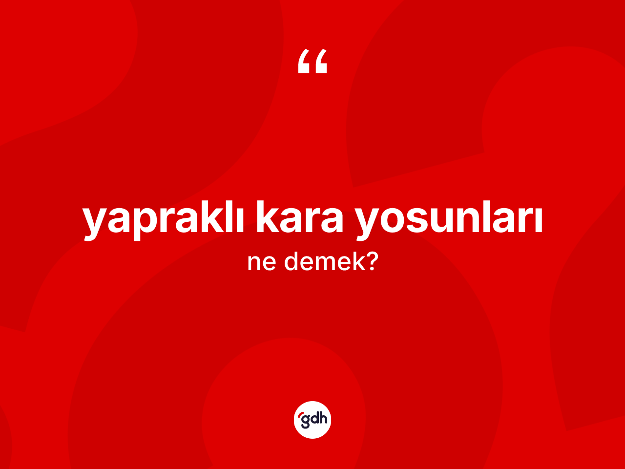 Yapraklı kara yosunları ne anlama gelir? Yapraklı kara yosunlarının TDK'ya göre anlamı nedir?