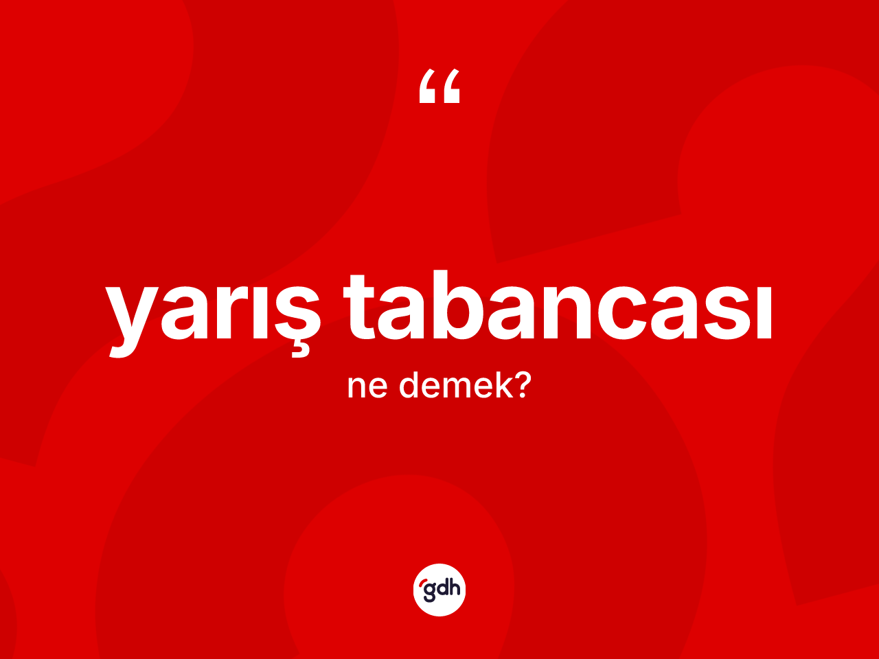 Yarış tabancası ne anlama gelir? Yarış tabancası kelimesinin özellikleri nelerdir?
