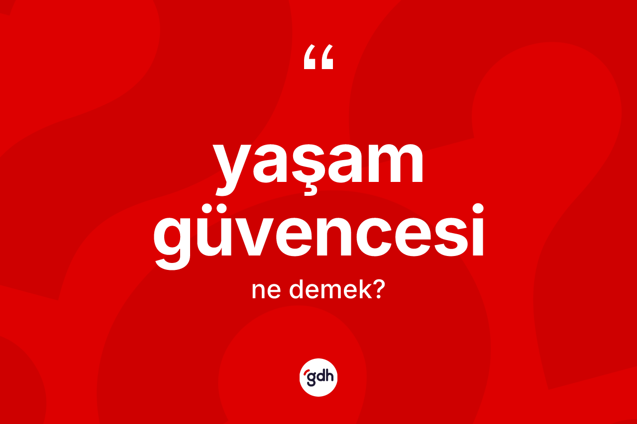 Yaşam güvencesi kelimesinin tanımı nedir? Yaşam güvencesinin TDK'ya göre anlamı nedir?