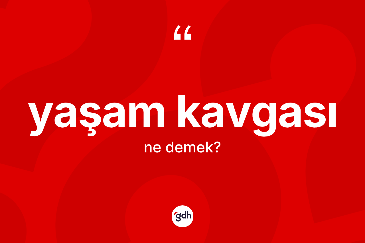 Yaşam kavgası ne anlama gelir? Yaşam kavgasının TDK'ya göre anlamı nedir?