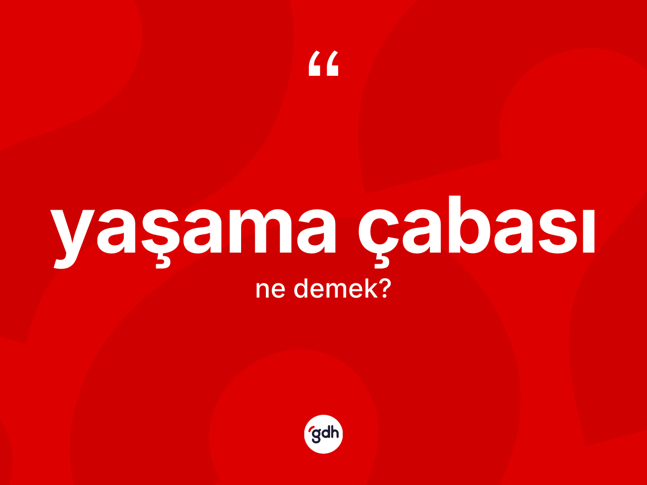 Yaşama çabası ne demek? Yaşama çabası kelimesinin TDK anlamı nedir?