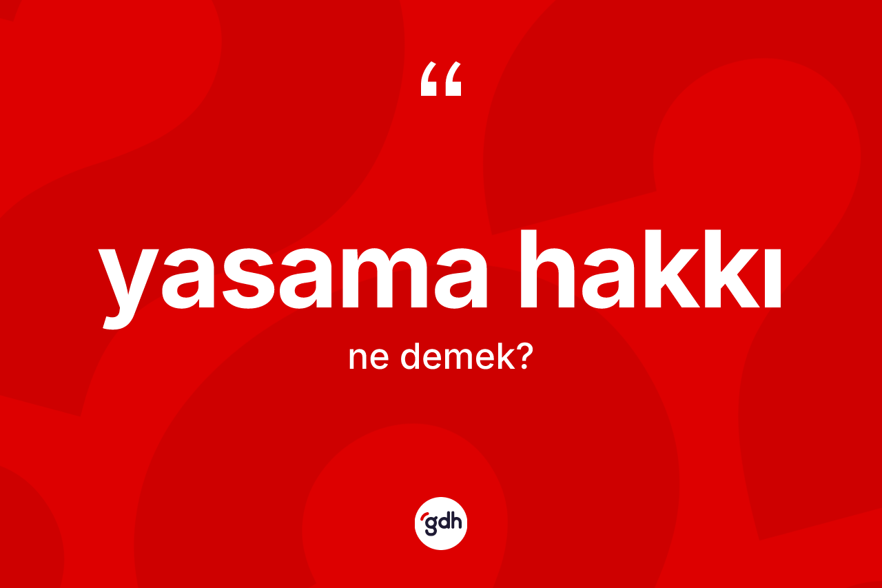 Yasama hakkı kelimesinin anlamı nedir? Yasama hakkının TDK'ya göre anlamı nedir?
