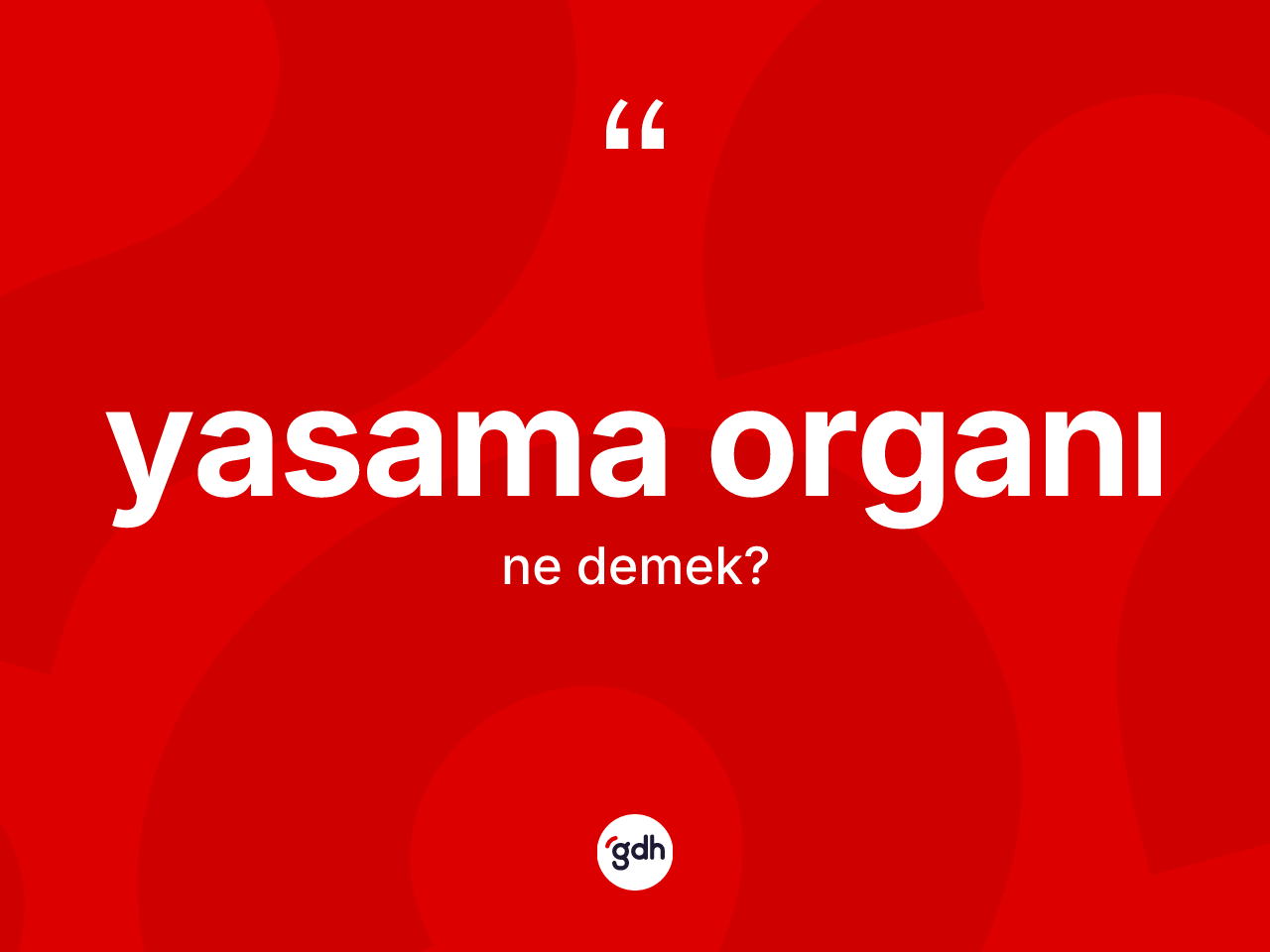 Yasama organı kelimesinin sözlükteki tanımı nedir? Yasama organının TDK'ya göre anlamı nedir?