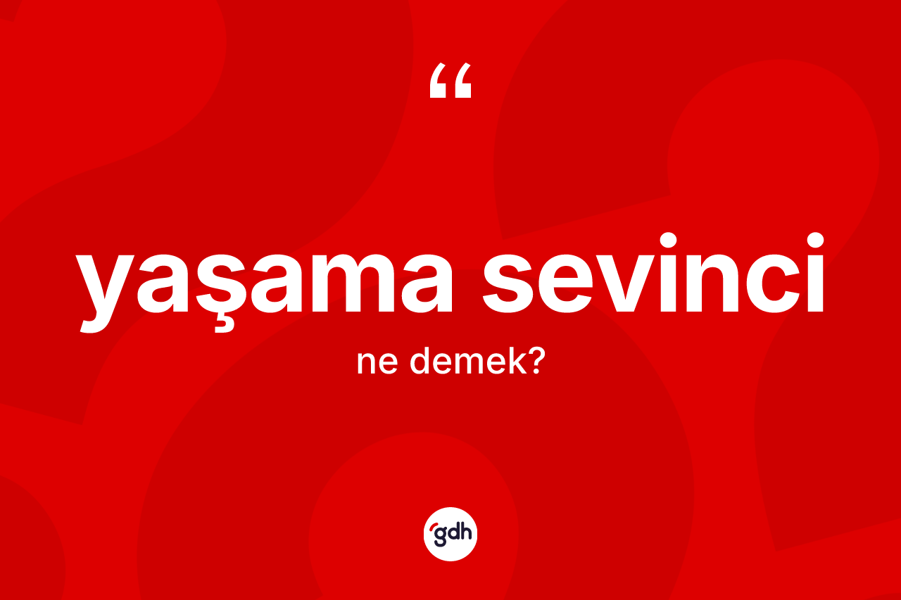 Yaşama sevinci ne anlama gelir? Yaşama sevincinin TDK'ya göre anlamı nedir?