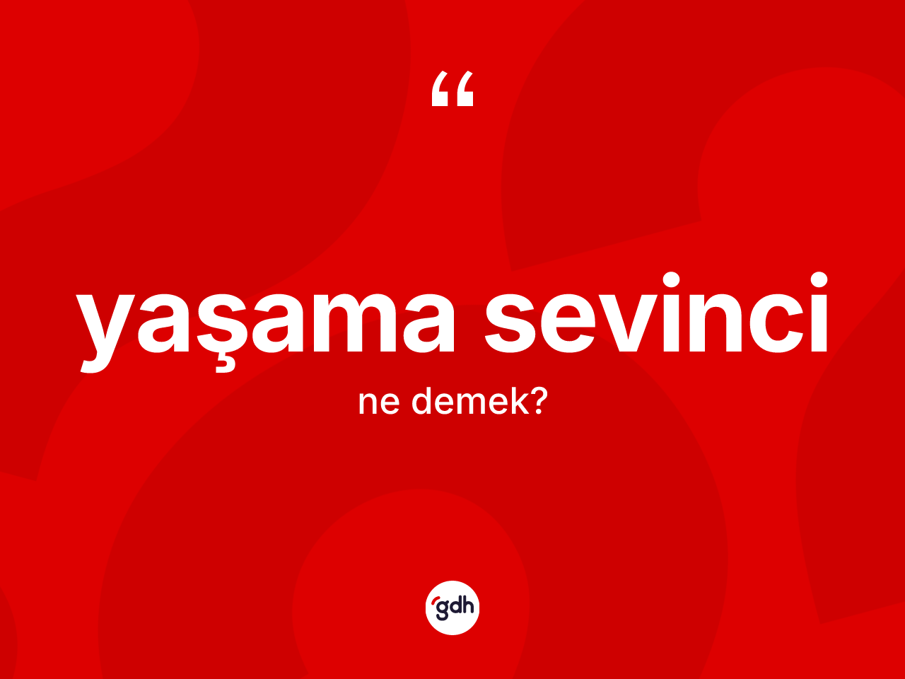 Yaşama sevinci ne anlama gelir? Yaşama sevincinin TDK'ya göre anlamı nedir?