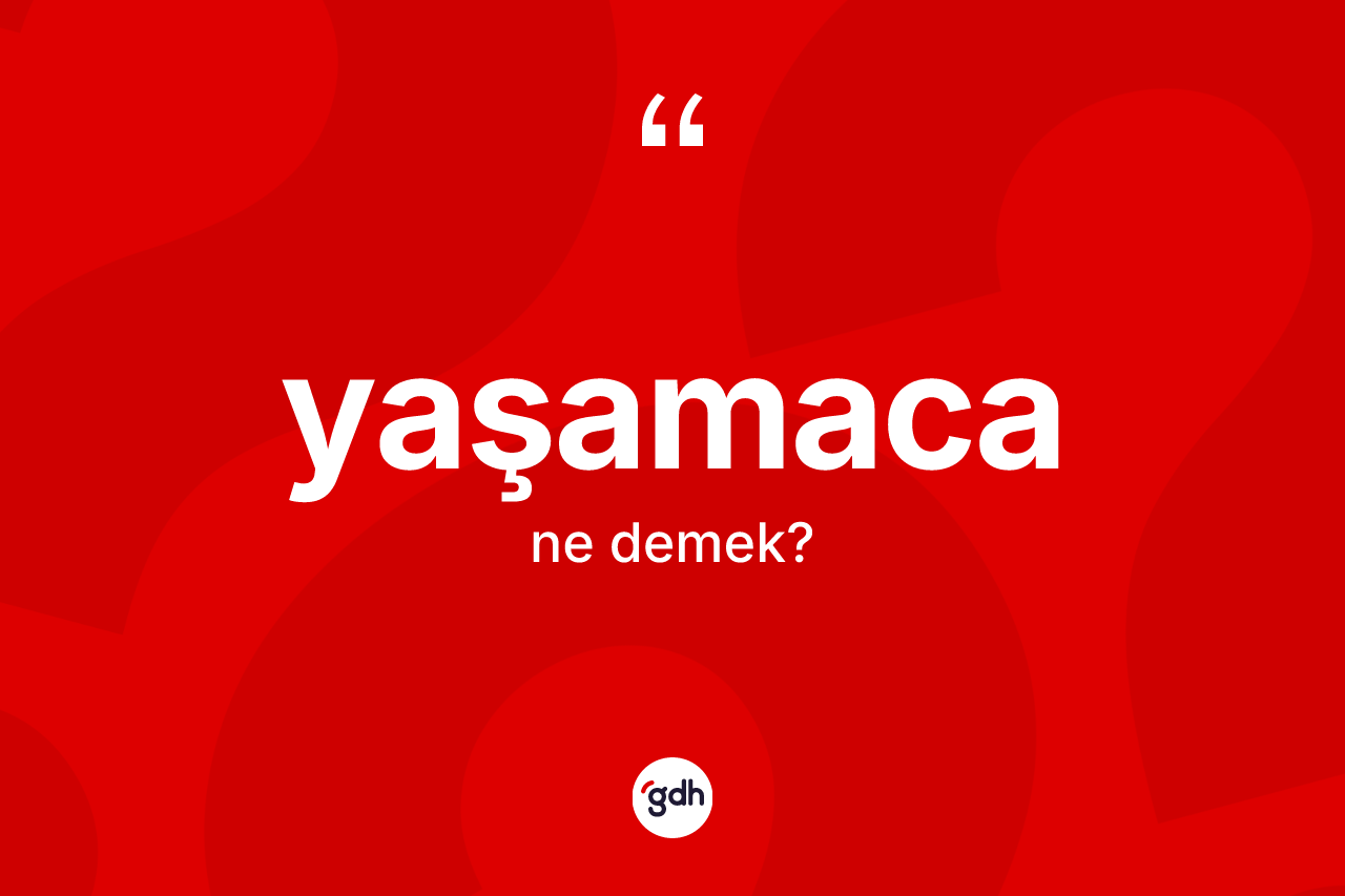 Yaşamaca kelimesinin anlamı nedir? Yaşamacanın TDK'ya göre anlamı nedir?