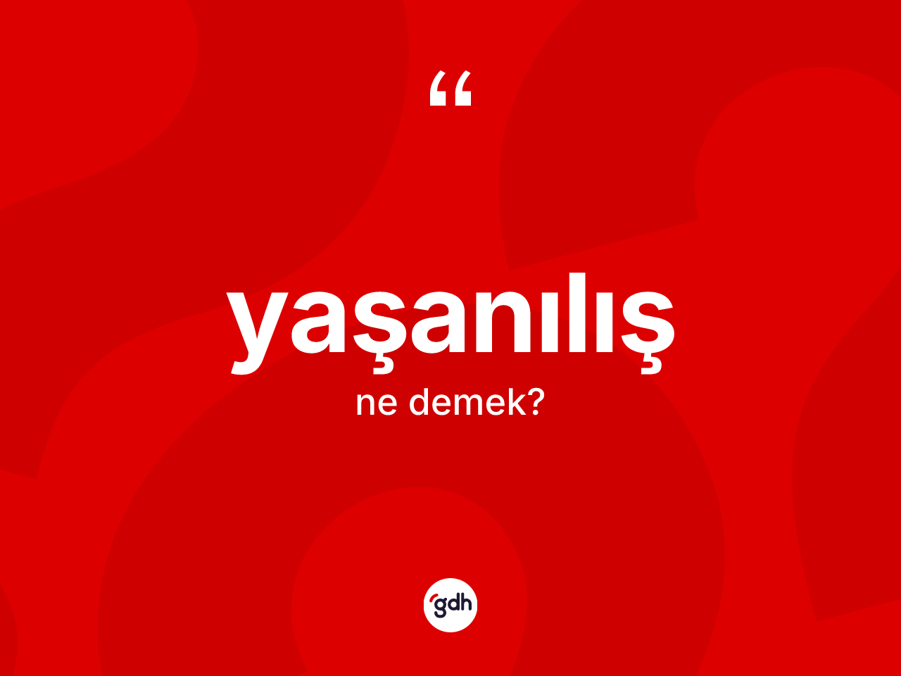 Yaşanılış kelimesinin tanımı nedir? Yaşanılışın TDK'ya göre anlamı nedir?