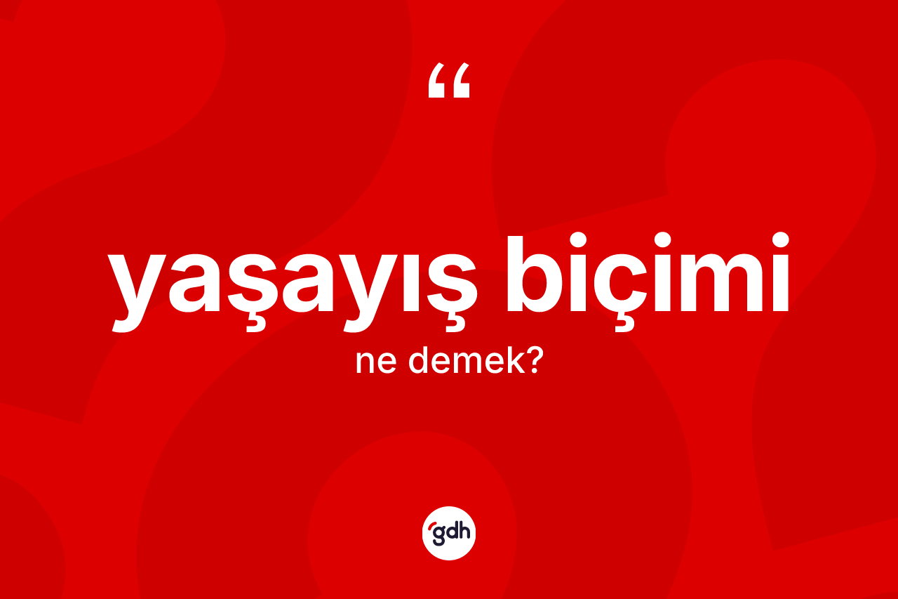 Yaşayış biçimi kelimesinin tanımı nedir? Yaşayış biçiminin TDK'ya göre anlamı nedir?