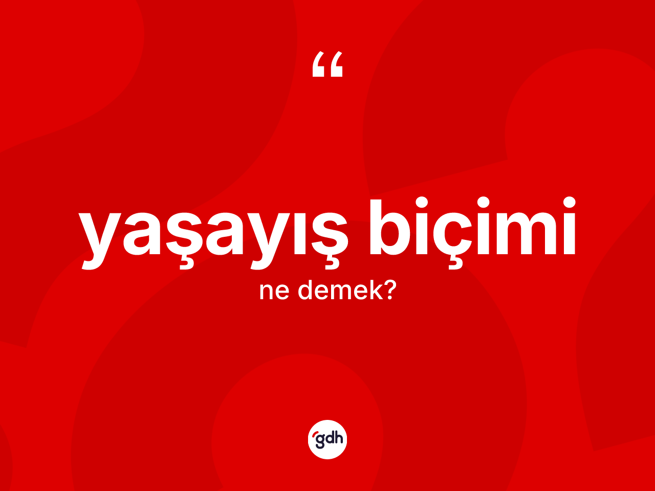 Yaşayış biçimi kelimesinin tanımı nedir? Yaşayış biçiminin TDK'ya göre anlamı nedir?