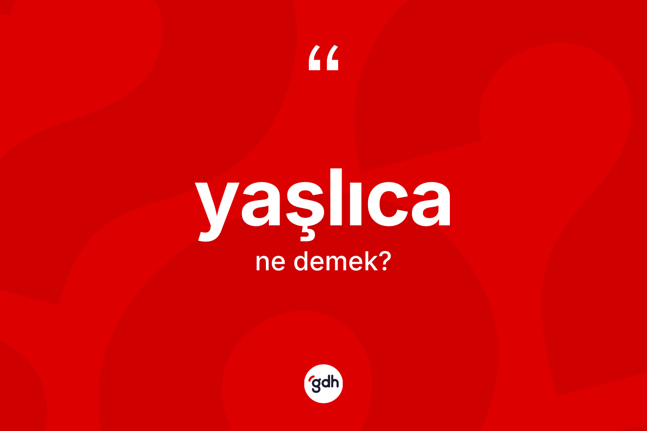 Yaşlıca kelimesinin anlamı nedir? Yaşlıca kelimesinin TDK anlamı nedir?