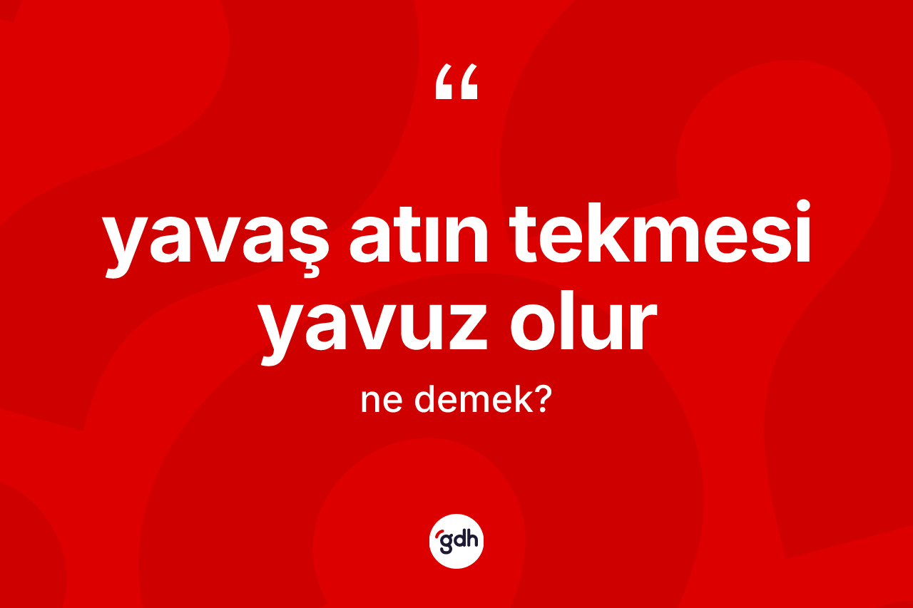 Yavaş atın tekmesi yavuz olur ifadesinin kısaca anlamı nedir? Yavaş atın tekmesi yavuz olur sözü nerede kullanılır?