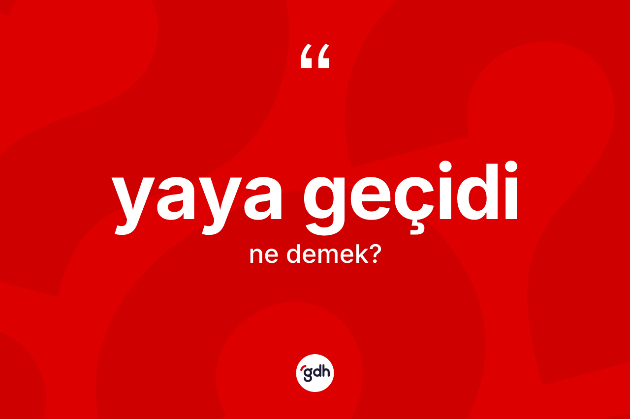 Yaya geçidi ne demek? Yaya geçidinin TDK'ya göre anlamı nedir?