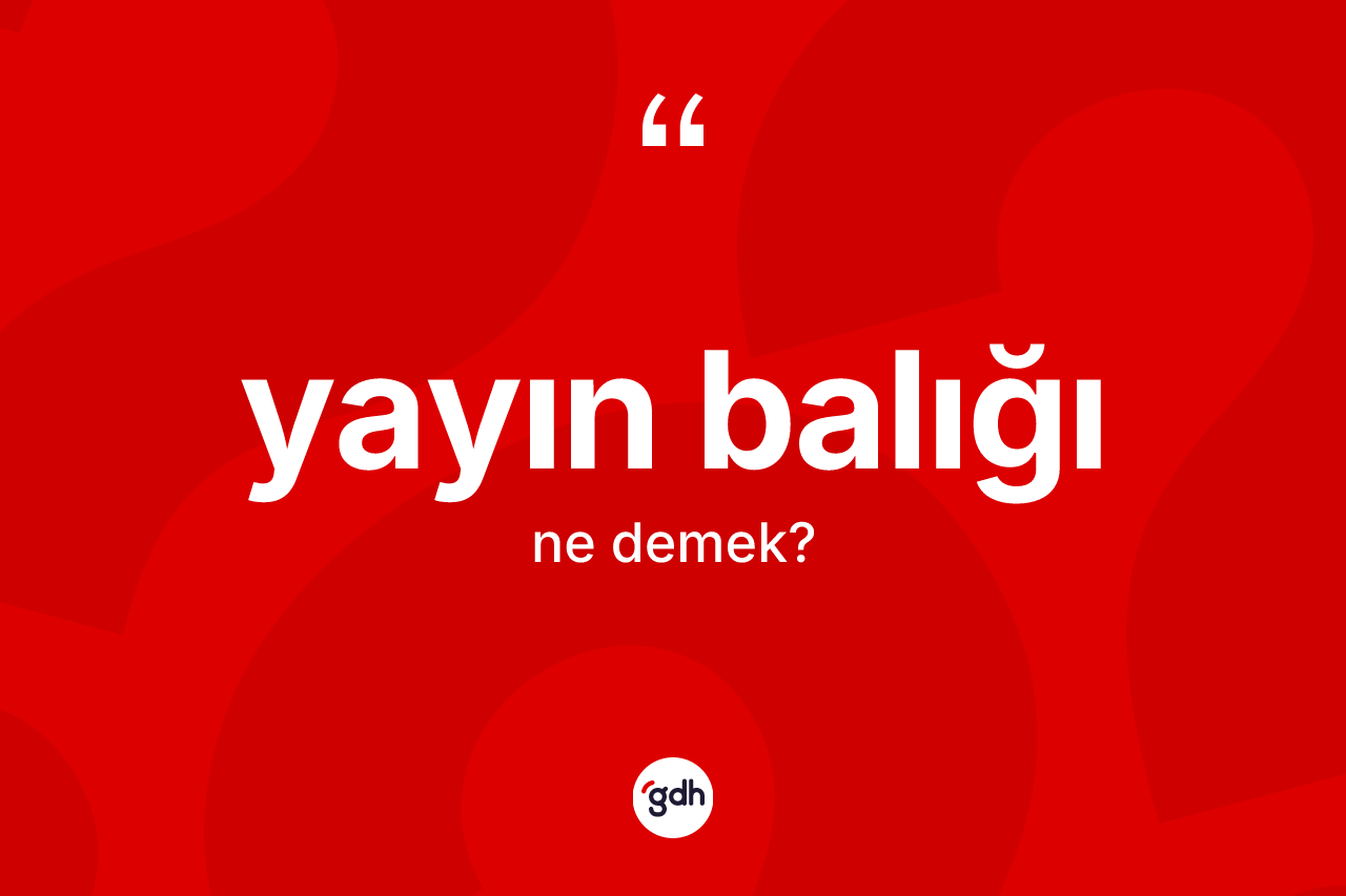 Yayın balığı kelimesi ne demek? Yayın balığının TDK'ya göre anlamı nedir?