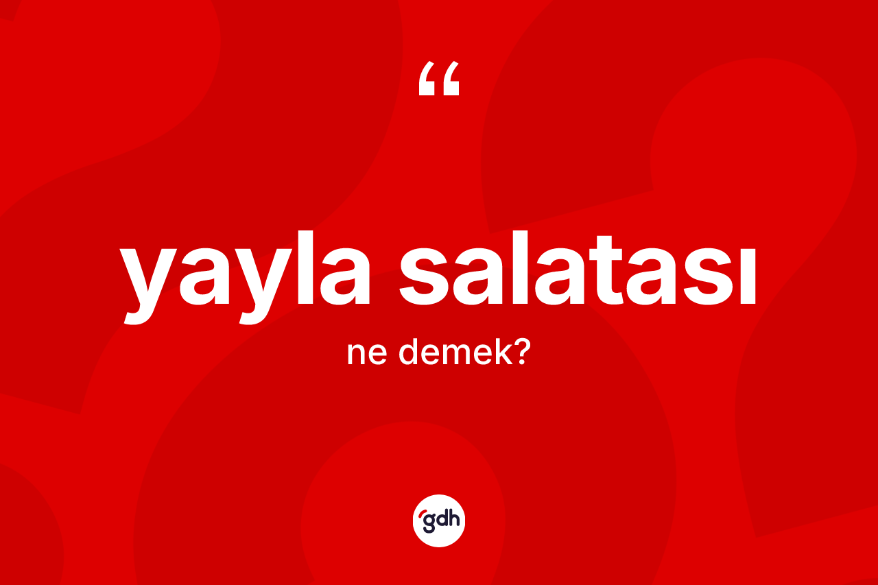 Yayla salatası kelimesi nedir? Yayla salatasının TDK'ya göre anlamı nedir?
