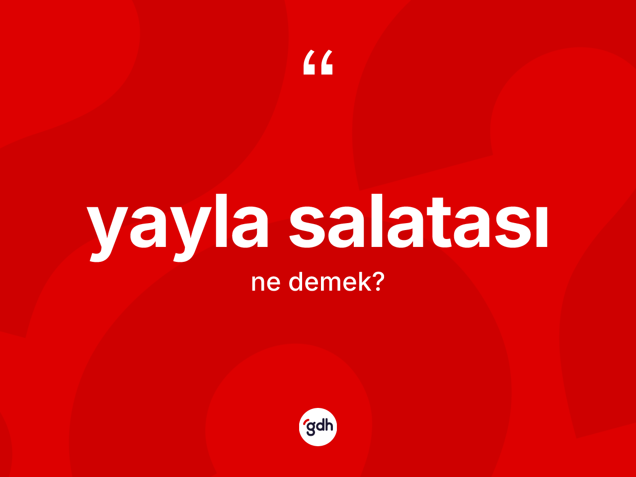 Yayla salatası kelimesi nedir? Yayla salatasının TDK'ya göre anlamı nedir?