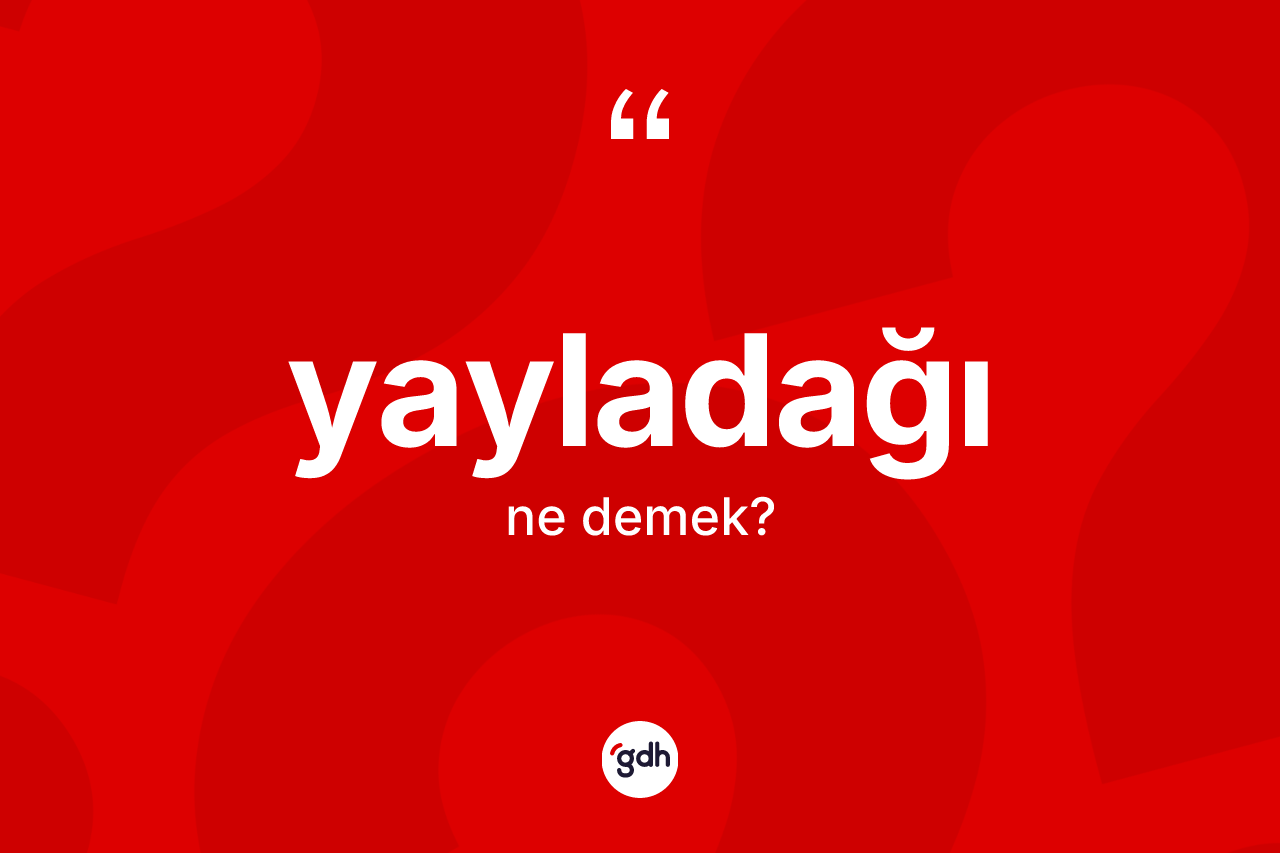 Yayladağı kelimesi nedir? Yayladağı kelimesinin kaç farklı anlamı var?