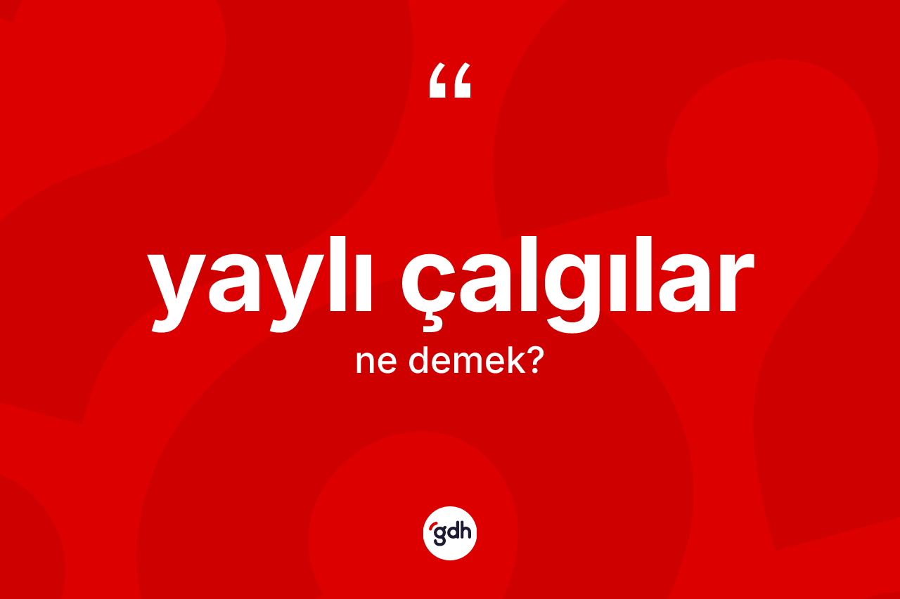 Yaylı çalgılar kelimesi ne anlama gelir?