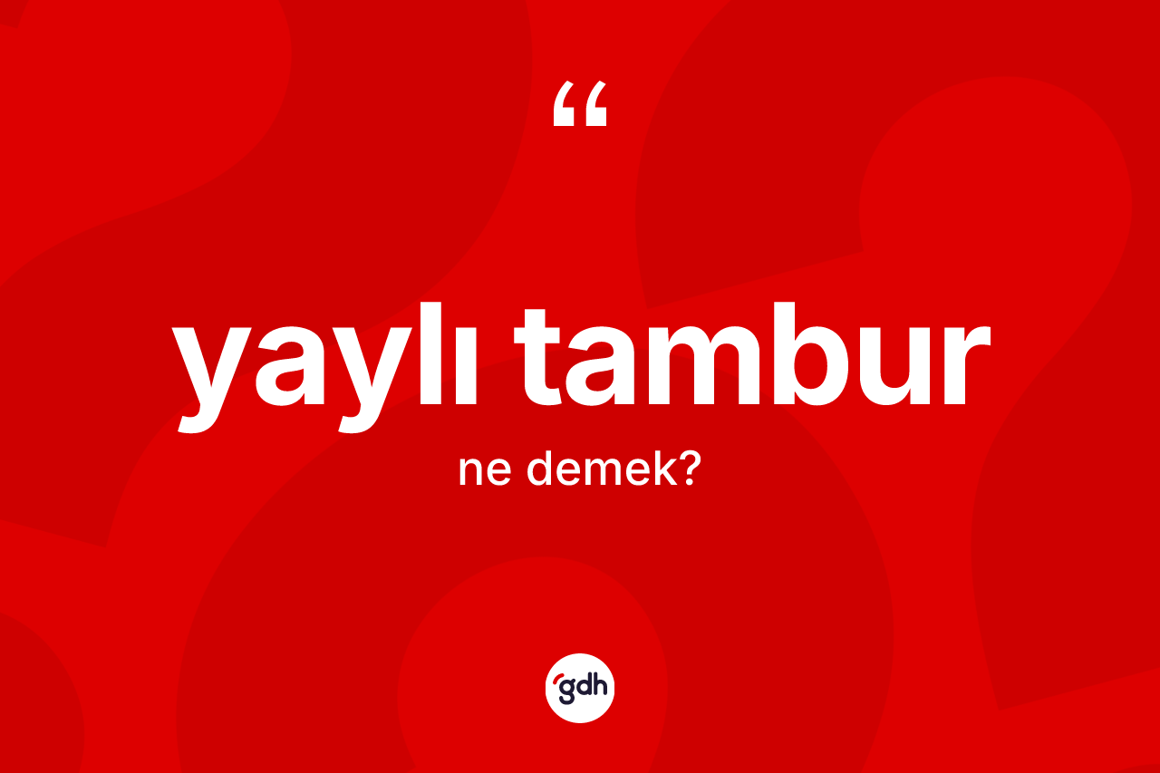 Yaylı tambur kelimesinin anlamı nedir? Yaylı tamburun TDK'ya göre anlamı nedir?