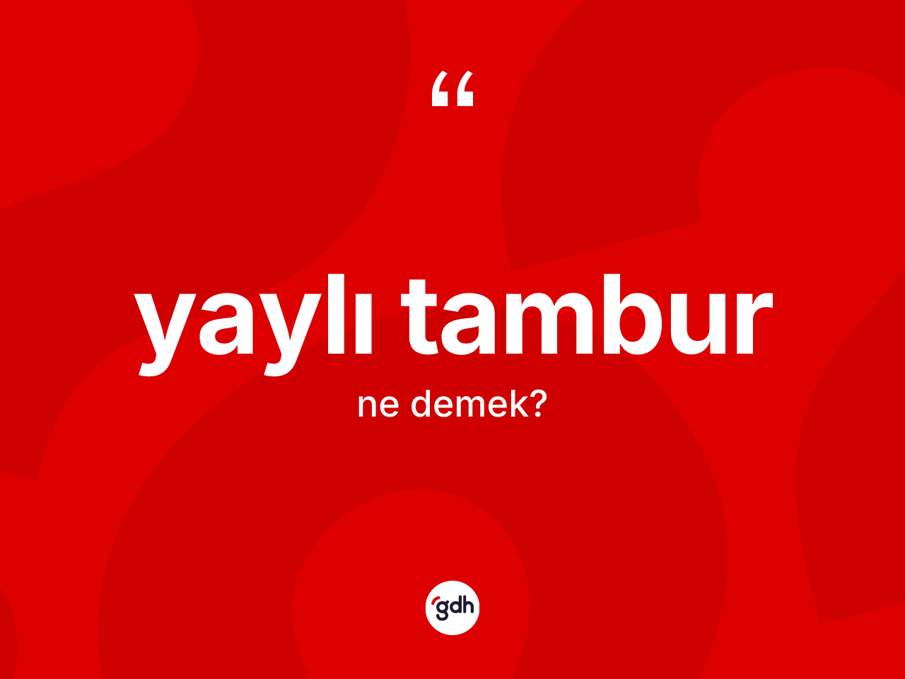 Yaylı tambur kelimesinin anlamı nedir? Yaylı tamburun TDK'ya göre anlamı nedir?