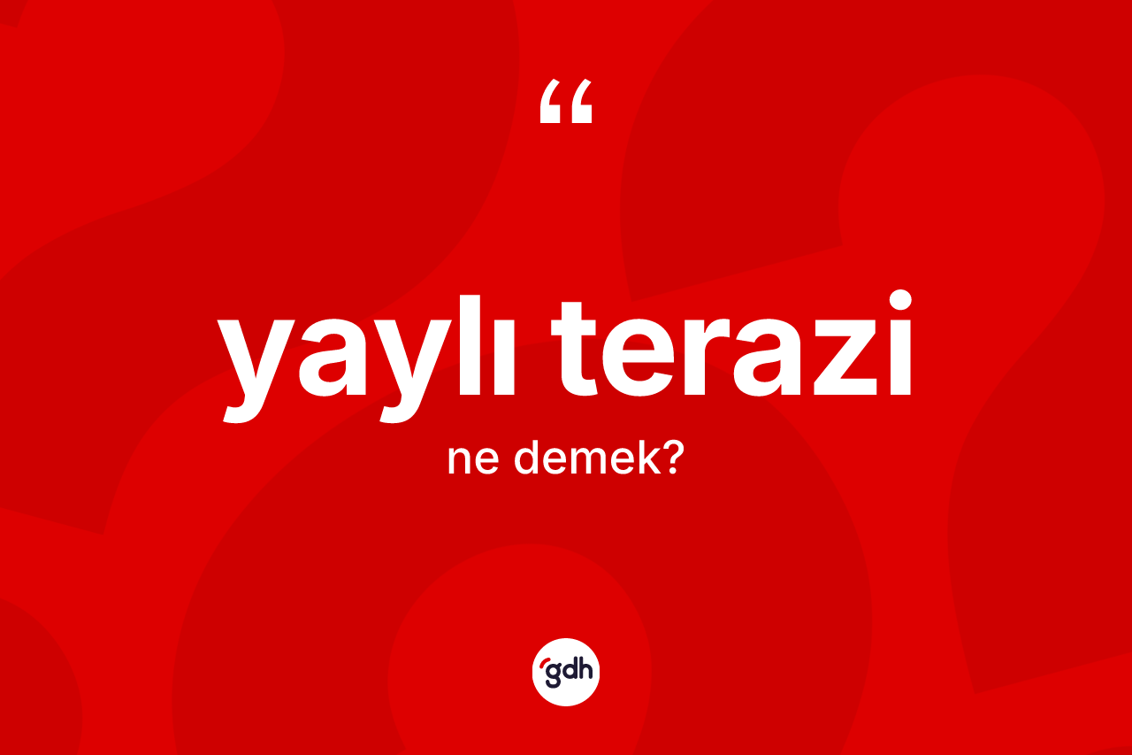 Yaylı terazi kelimesinin anlamı nedir? Yaylı terazi kelimesinin TDK'ya göre açıklaması nedir?
