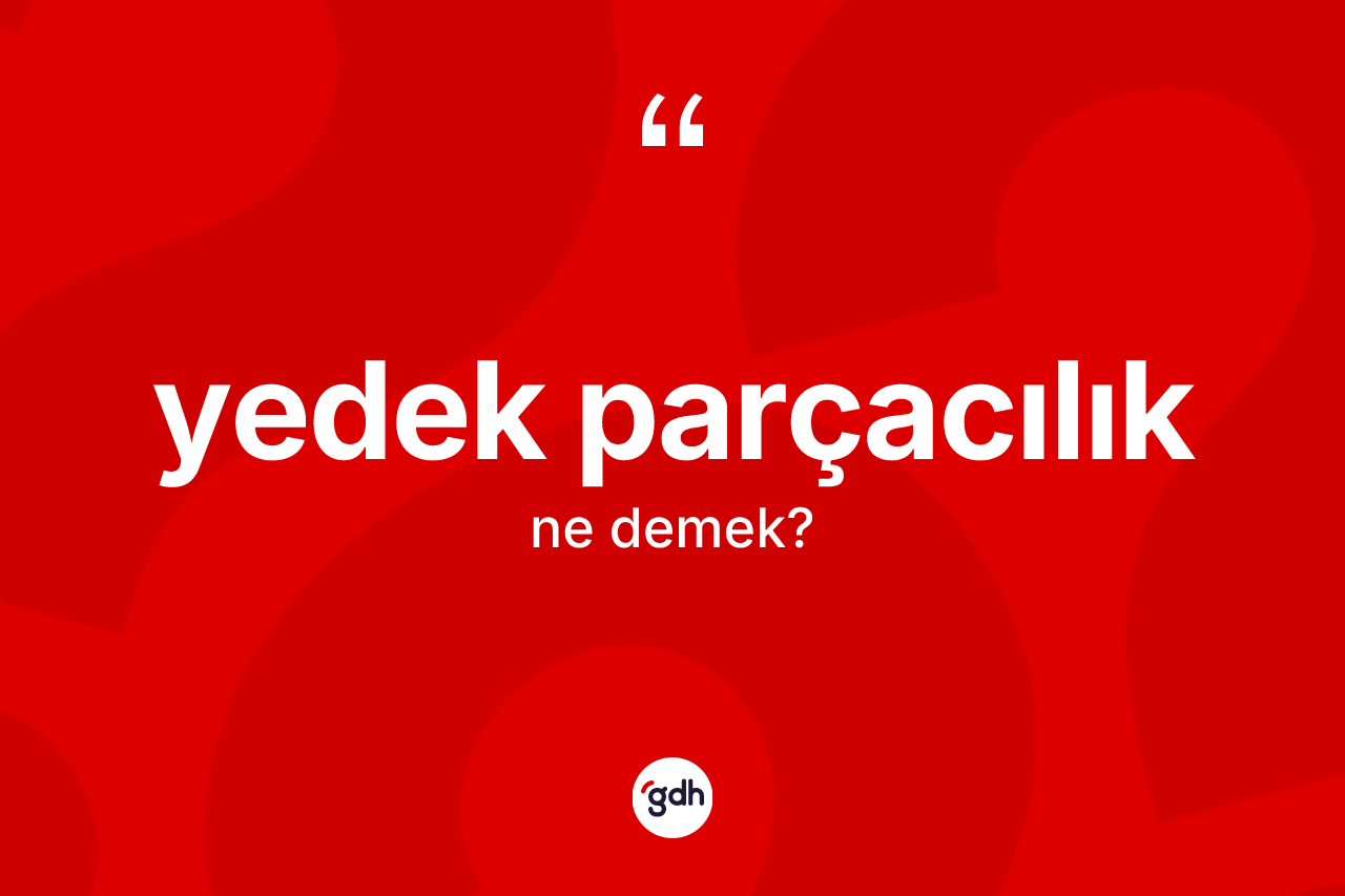 Yedek parçacılık kelimesinin anlamı nedir? Yedek parçacılık kelimesinin TDK'ya göre açıklaması nedir?