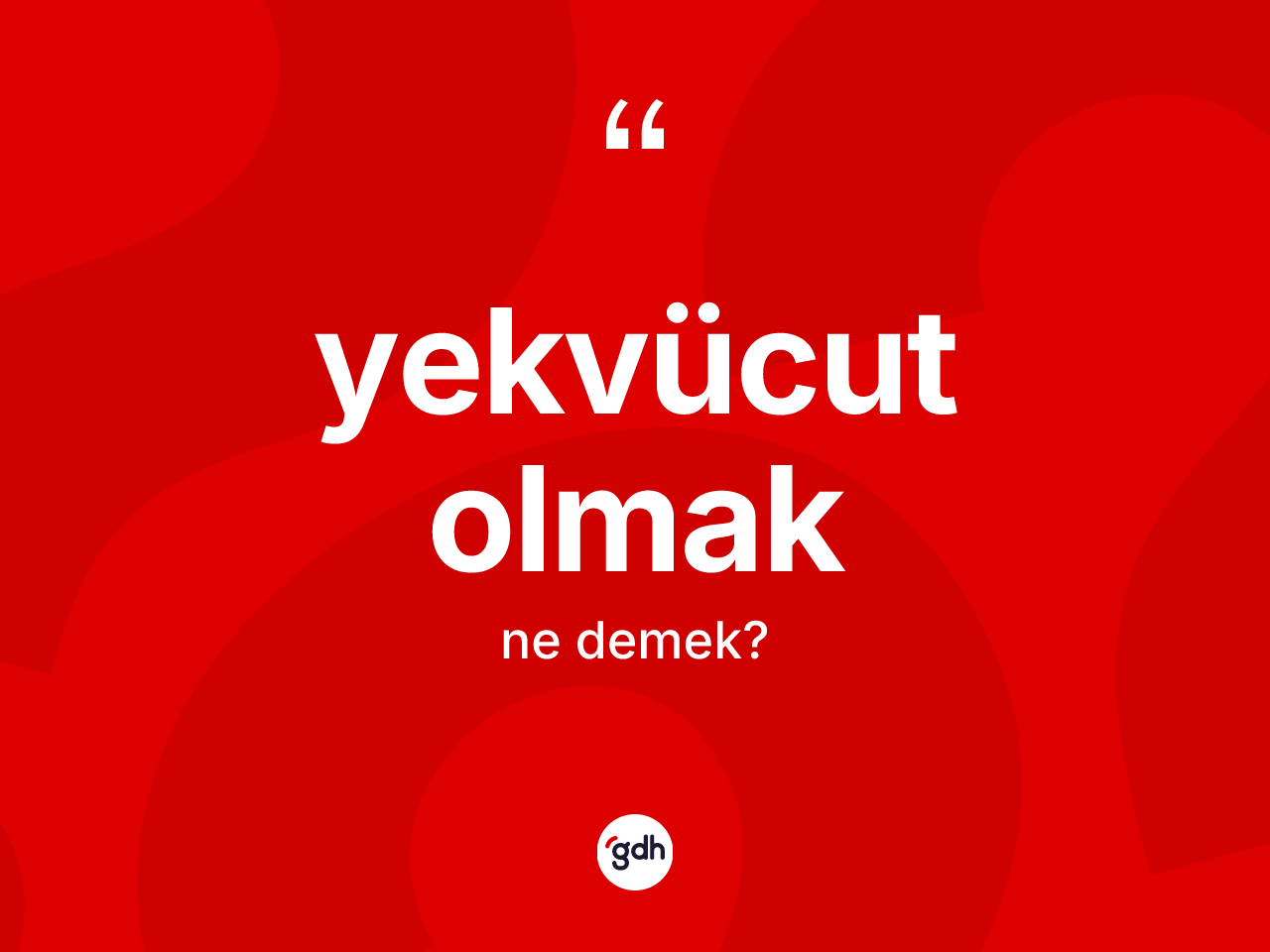 Yekvücut olmak sözü ne demektir? Yekvücut olmak ifadesinin TDK'ya göre anlamı nedir?