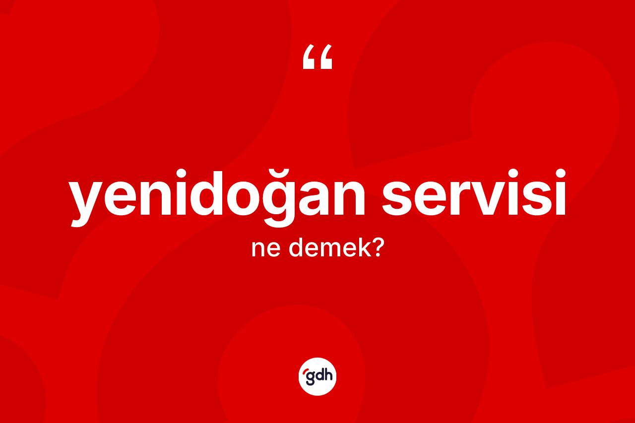 Yenidoğan servisi kelimesinin tanımı nedir? Yenidoğan servisinin TDK'ya göre anlamı nedir?