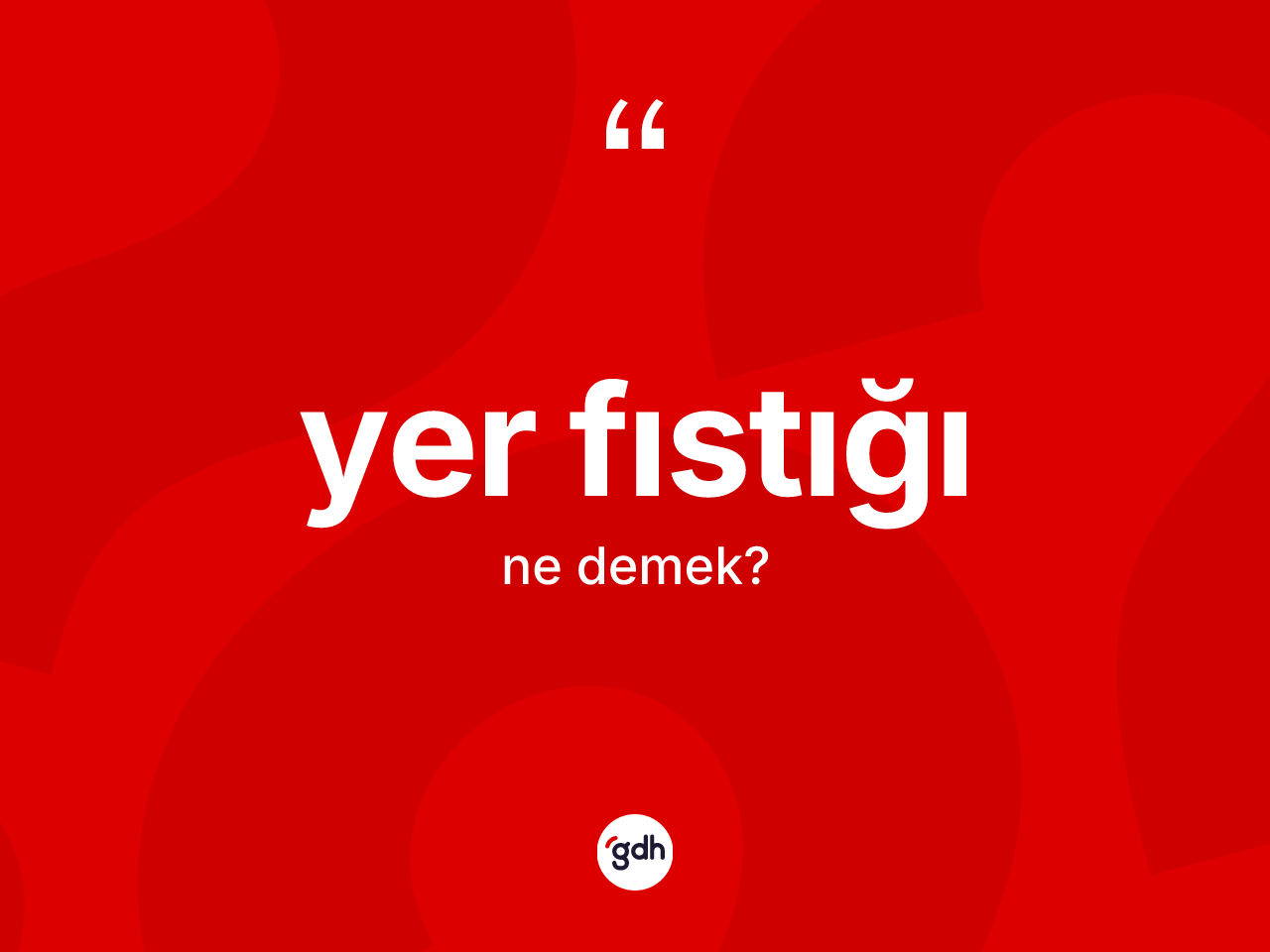 Yer fıstığı ne demek? Yer fıstığının sözlükteki anlamı nedir?
