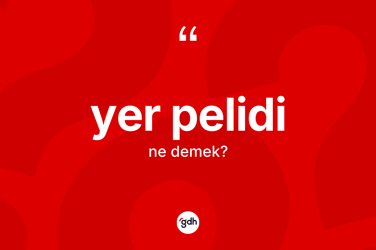 Yer pelidi kelimesinin sözlükteki tanımı nedir? Yer pelidinin TDK'ya göre anlamı nedir?