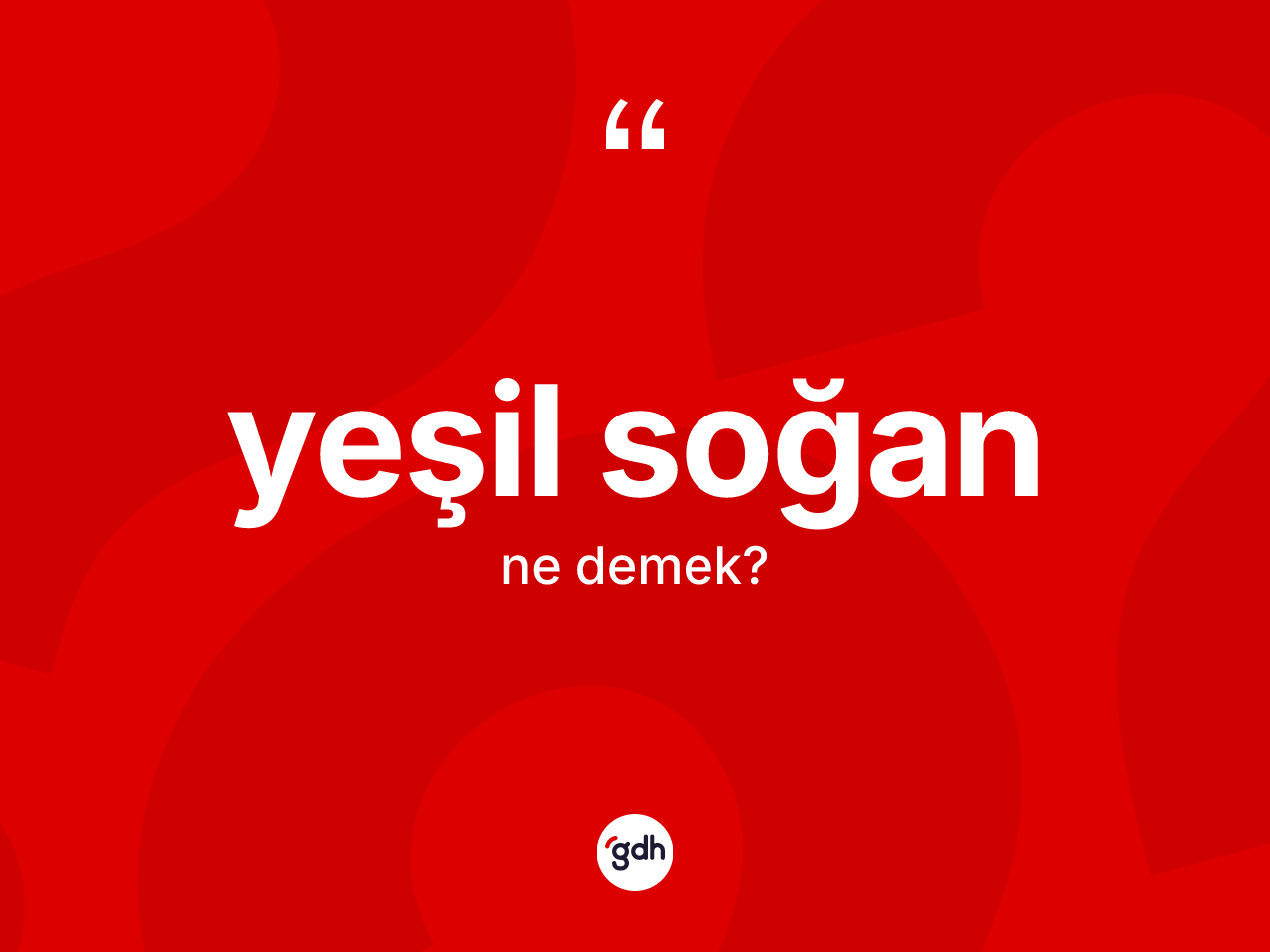 Yeşil soğan nedir? Yeşil soğan kelimesinin TDK anlamı nedir?