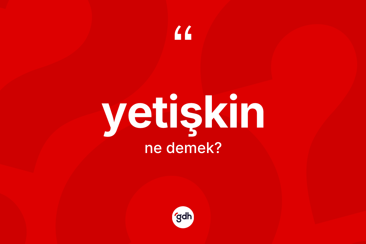 Yetişkin kelimesi ne demek? Yetişkin kelimesinin kaç farklı anlamı var?
