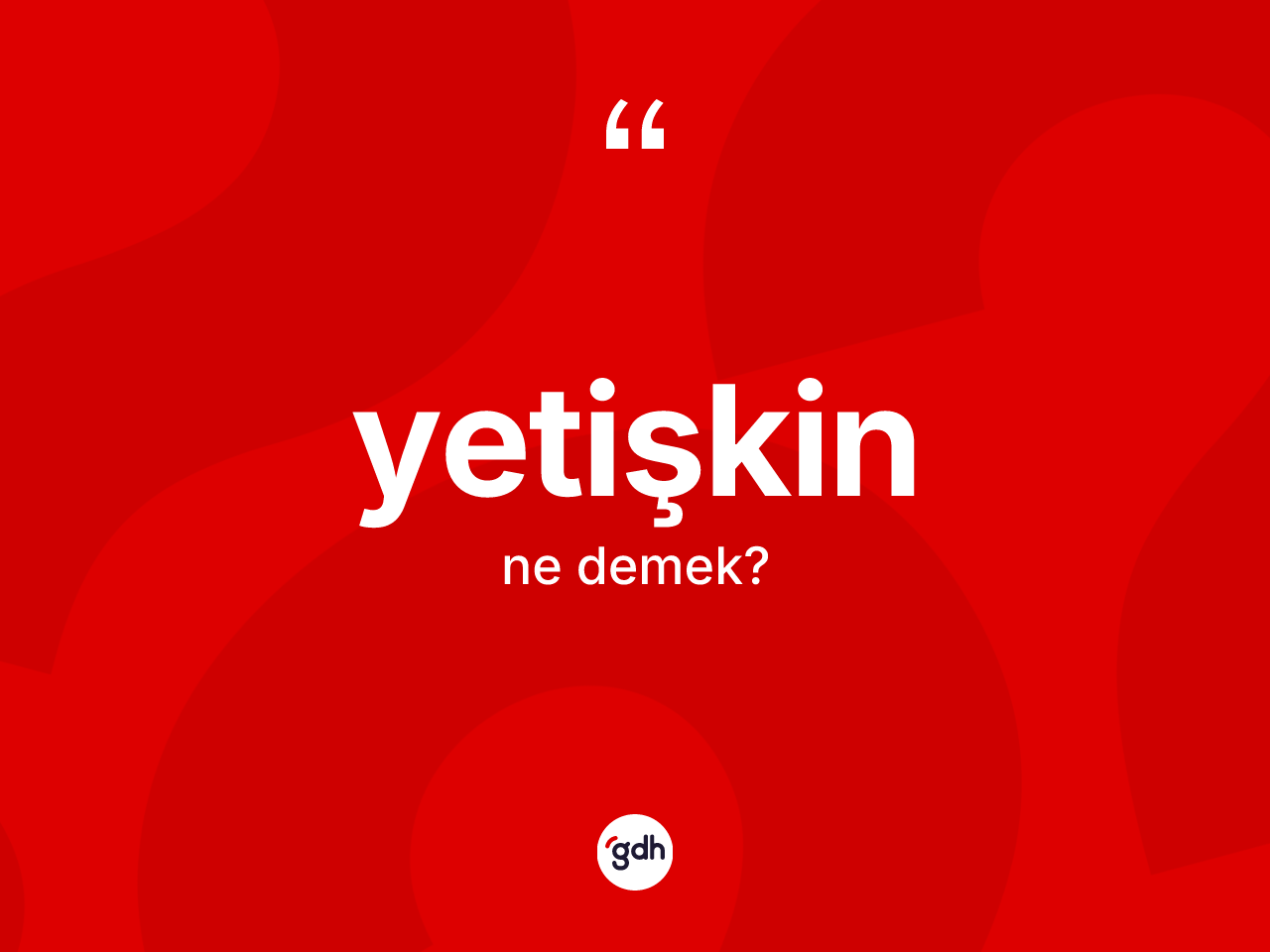 Yetişkin kelimesi ne demek? Yetişkin kelimesinin kaç farklı anlamı var?