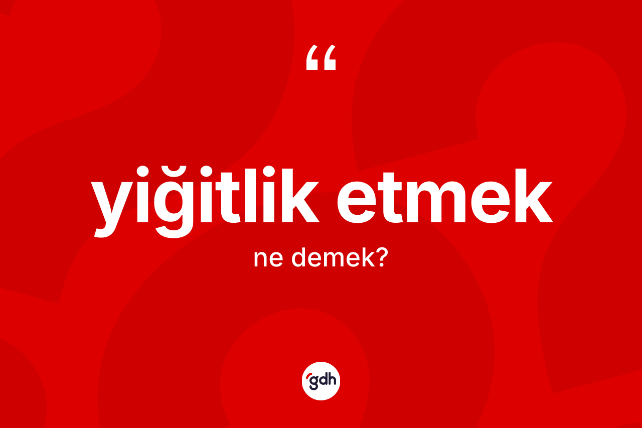 Yiğitlik etmek ifadesinin anlamı nedir? Yiğitlik etmek ifadesinin TDK anlamı nedir?