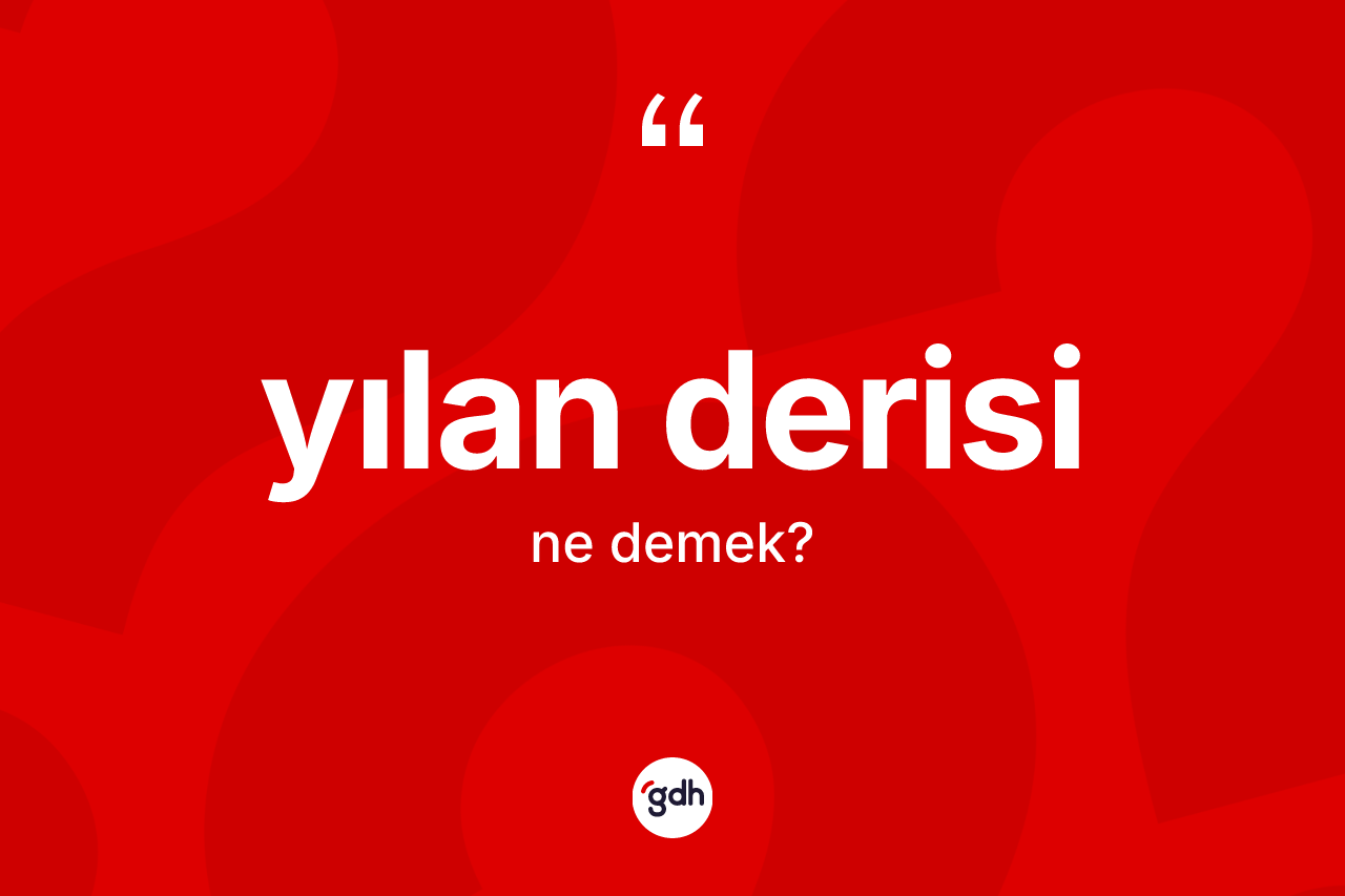 Yılan derisi ne anlama gelir? Yılan derisinin TDK'ya göre anlamı nedir?