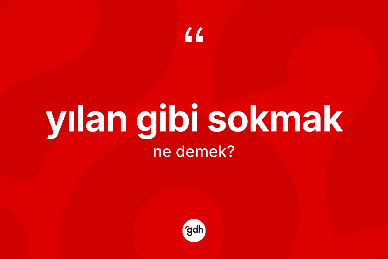 Yılan gibi sokmak ifadesinin kısaca tanımı nedir?