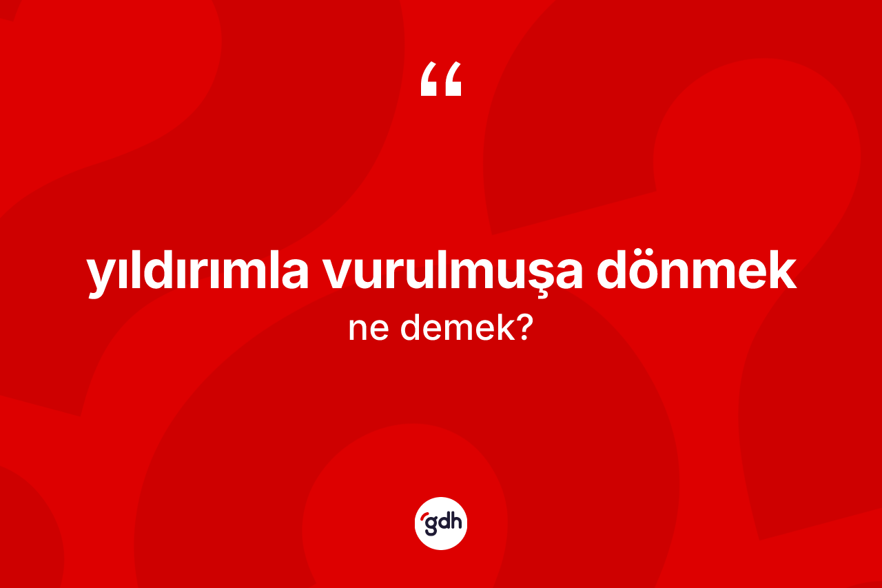 Yıldırımla vurulmuşa dönmek sözü ne anlama gelir? Yıldırımla vurulmuşa dönmek ifadesi hangi durumlarda kullanılır