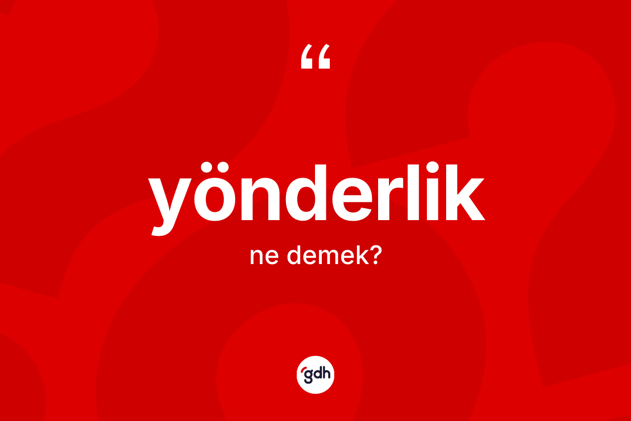 Yönderlik kelimesi ne anlama gelir? Yönderliğin TDK'ya göre anlamı nedir?